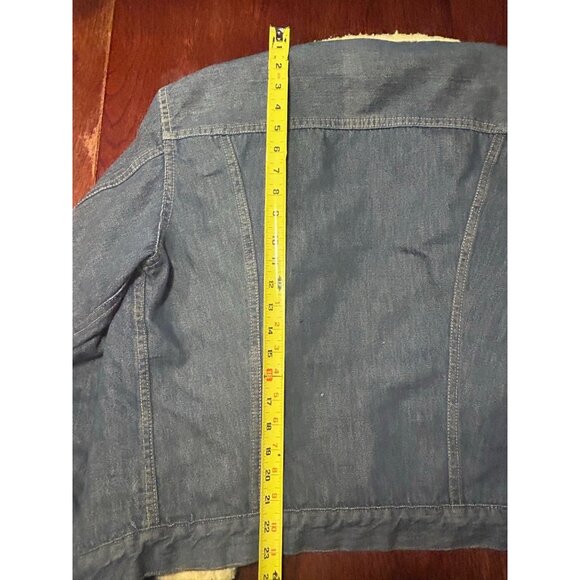 Sears Jean Jacket Men Small Sherpa Lined Jean Barn Jacket Denim Blue - Picture 9 of 9